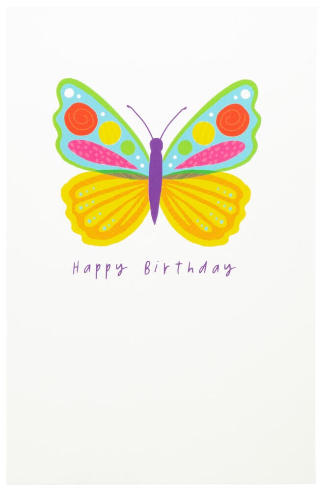 Kort Sommerfugl Happy Birthday