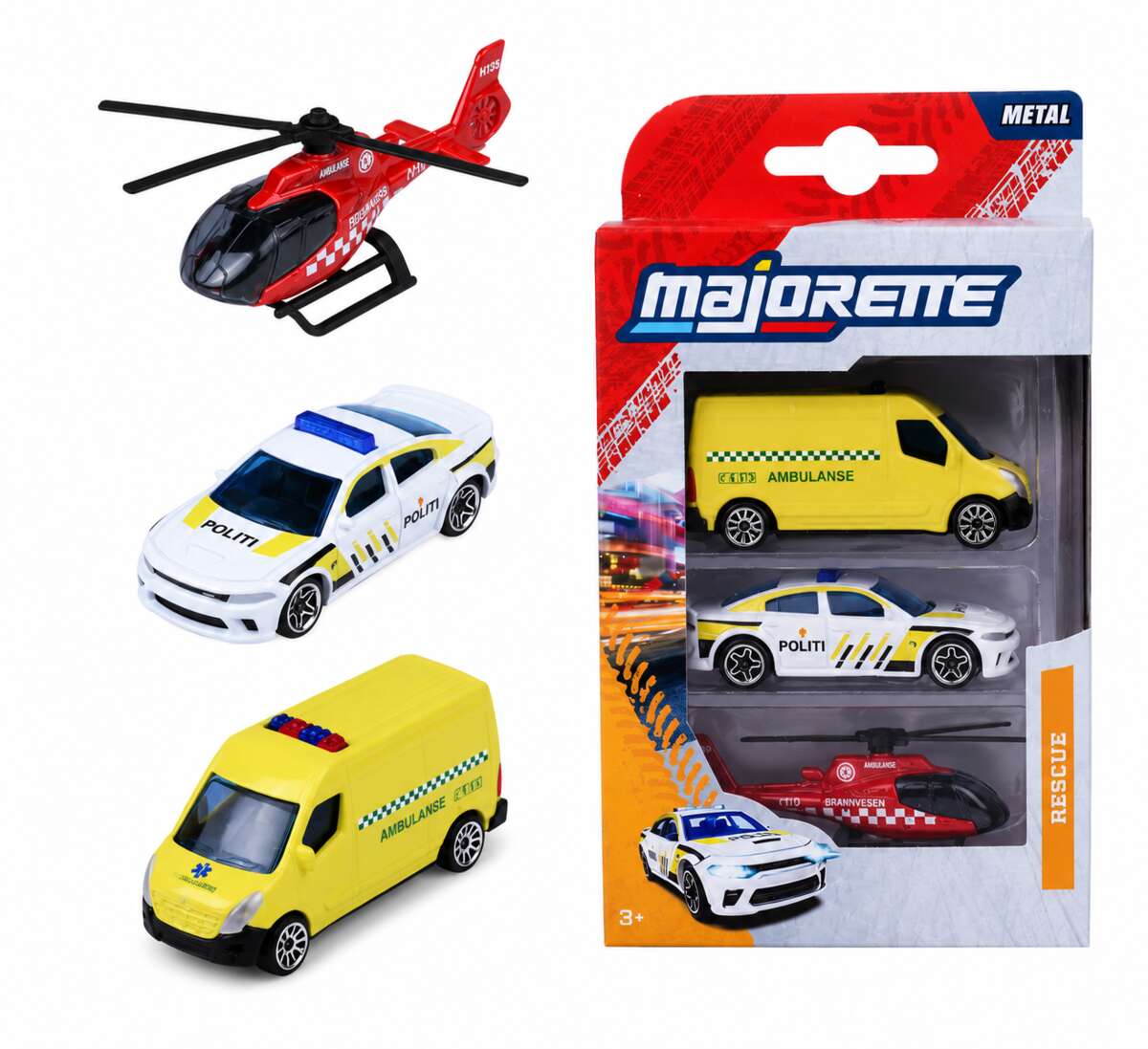 Majorette SOS Biler 3pk