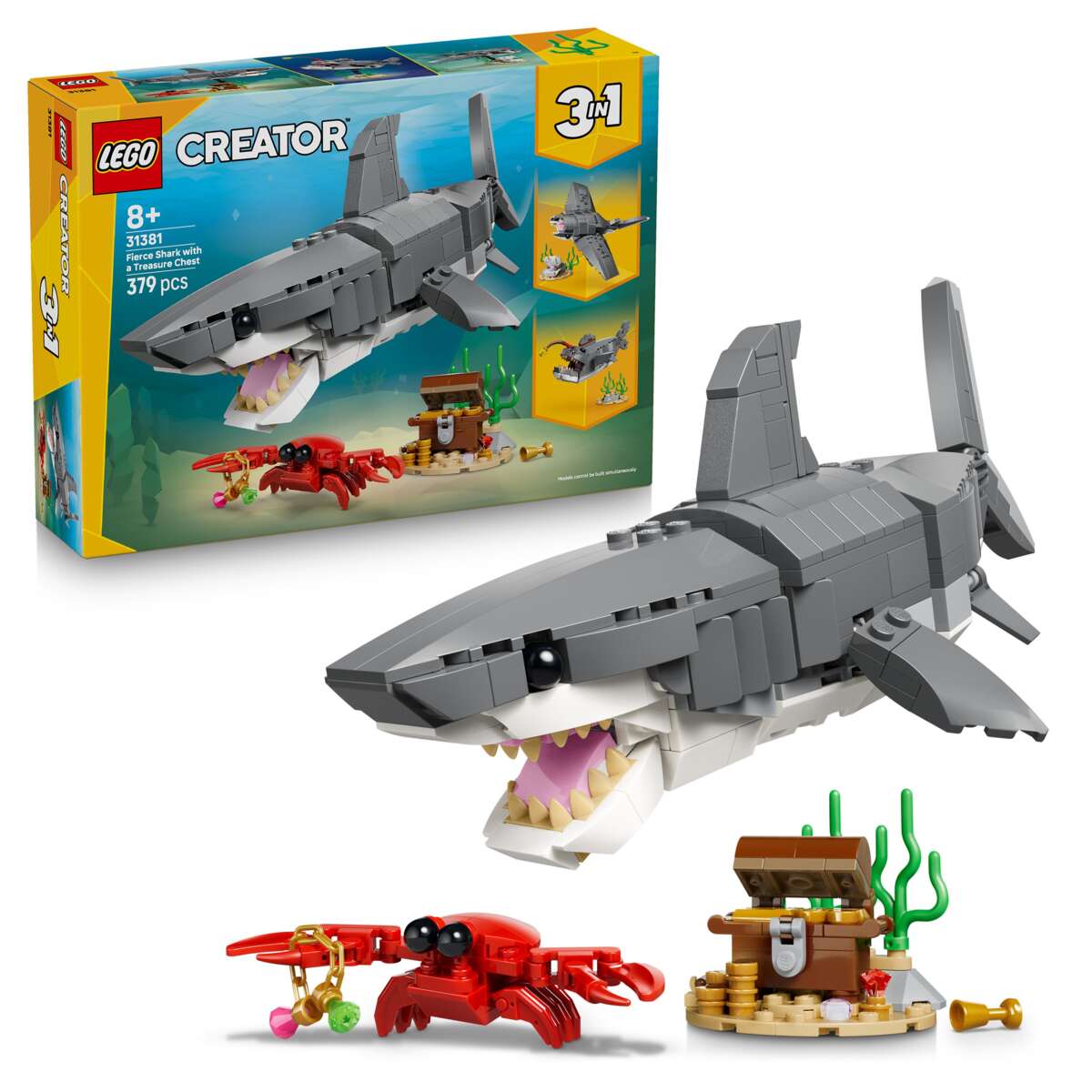 LEGO® Creator Blodtørstig hai med skattkiste 31381