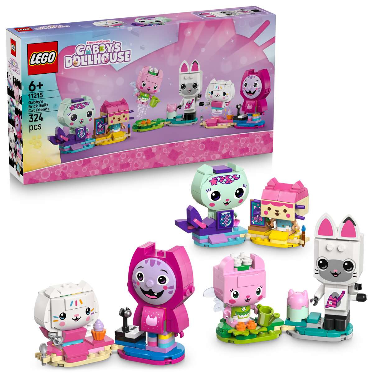 LEGO® Gabbys dukkehus Gabbys klossebygde kattevenner 11215