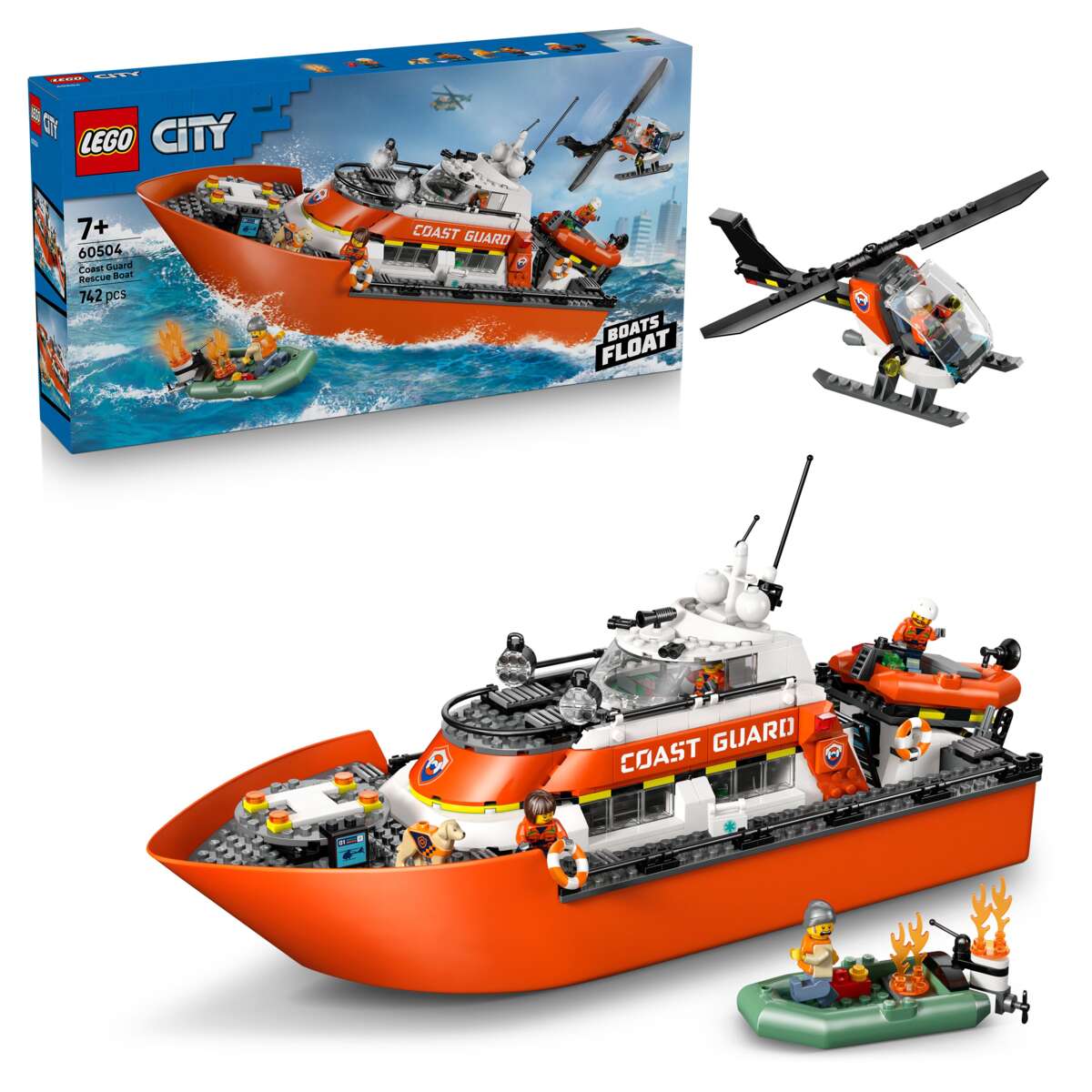 LEGO® City Kystvaktens helikopter og redningsbåt 60504