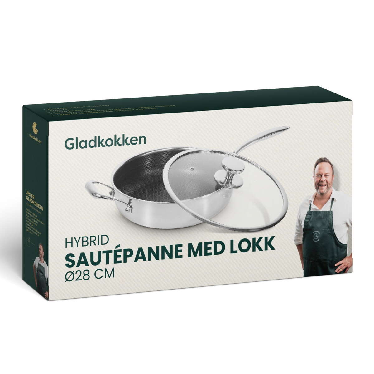 Gladkokken Hybrid sautepanne med lokk
