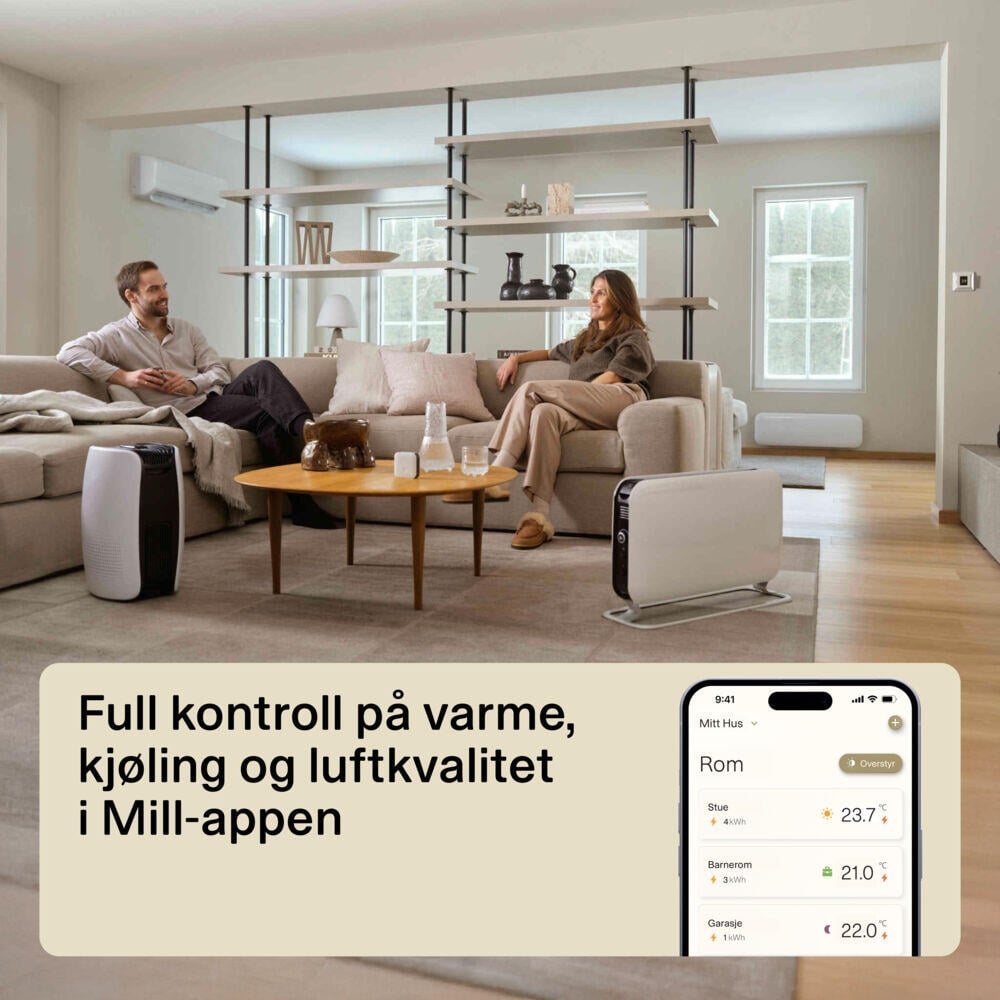 Mill Gentle AirWiFi 2000W oljefylt radiator