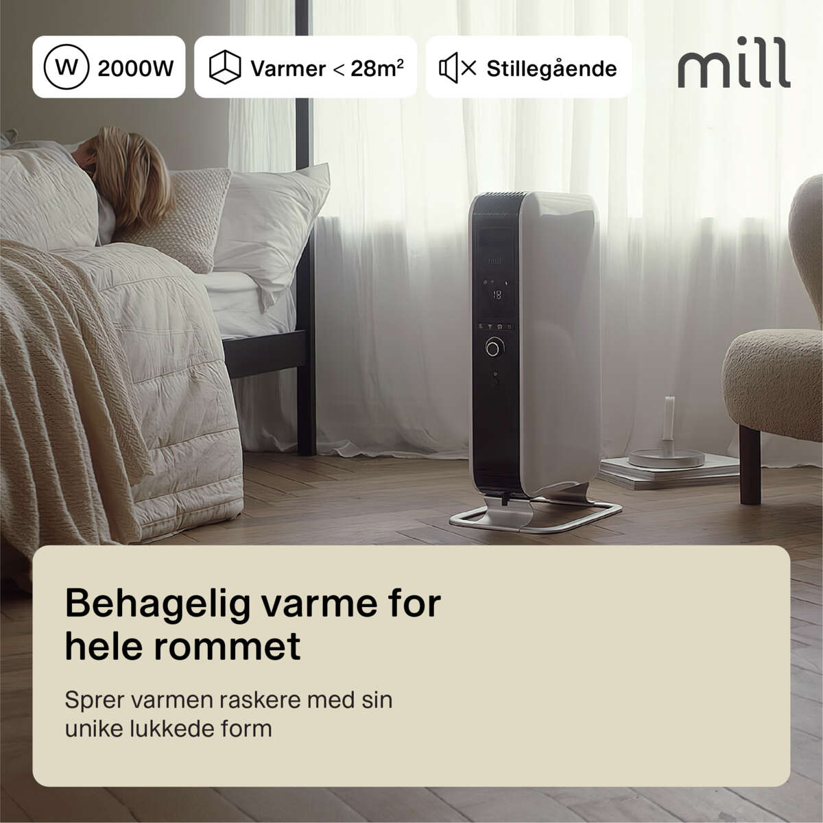 Mill Gentle Air 2000W oljeovn