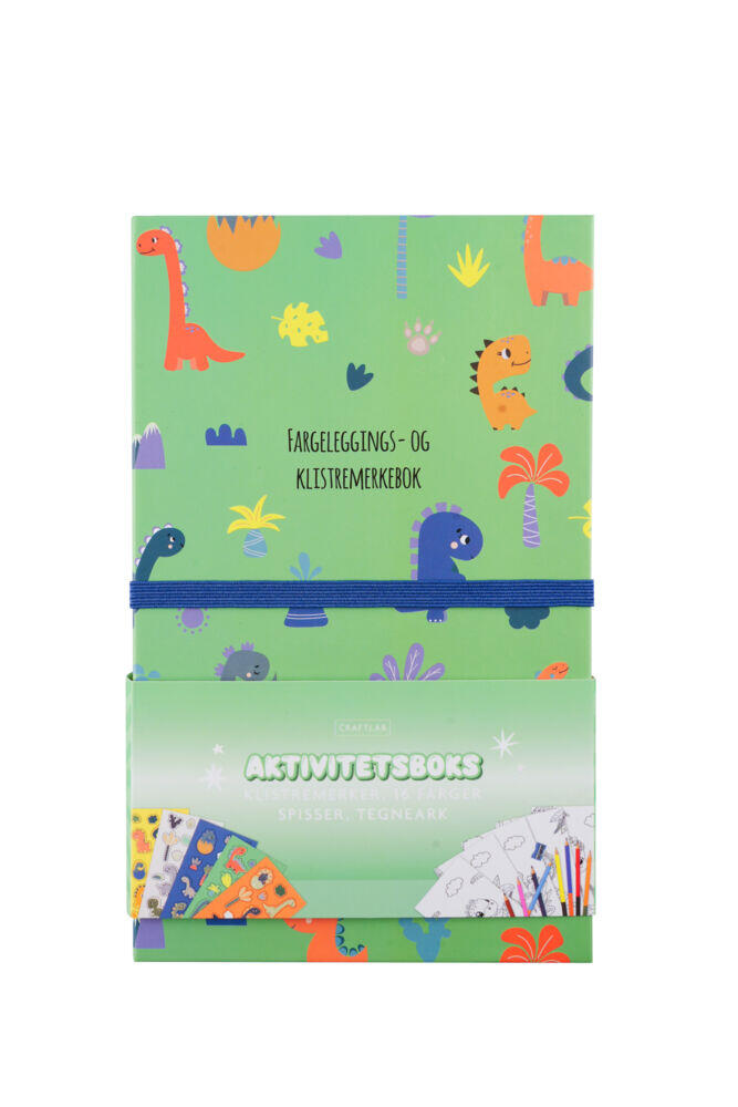 Grønn dinosaur aktivitetsbok