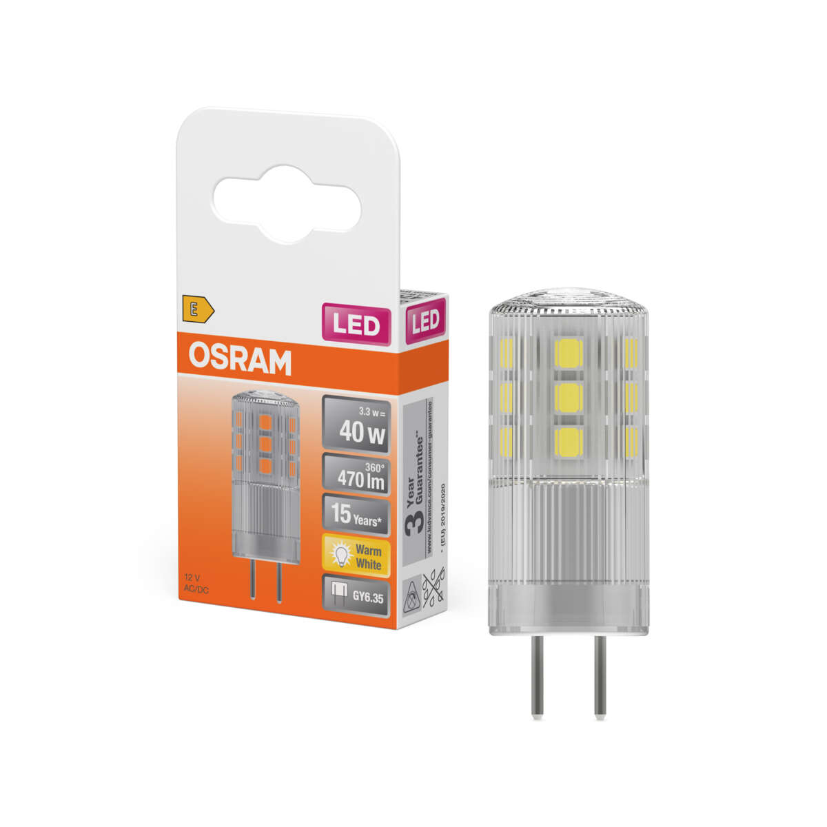 OSRAM Led pin pære 3,3W GY6,35
