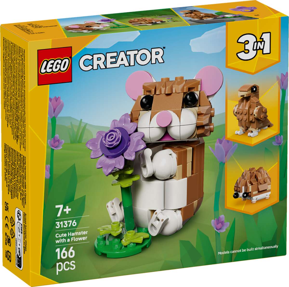 LEGO® Creator 3-i-1 Søt hamster med en blomst 31376