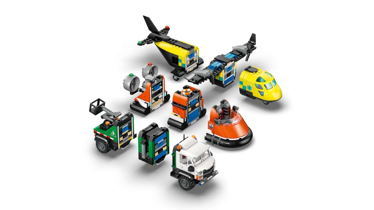LEGO® City Fly-, servicebil- og luftputebåt-remix 60505