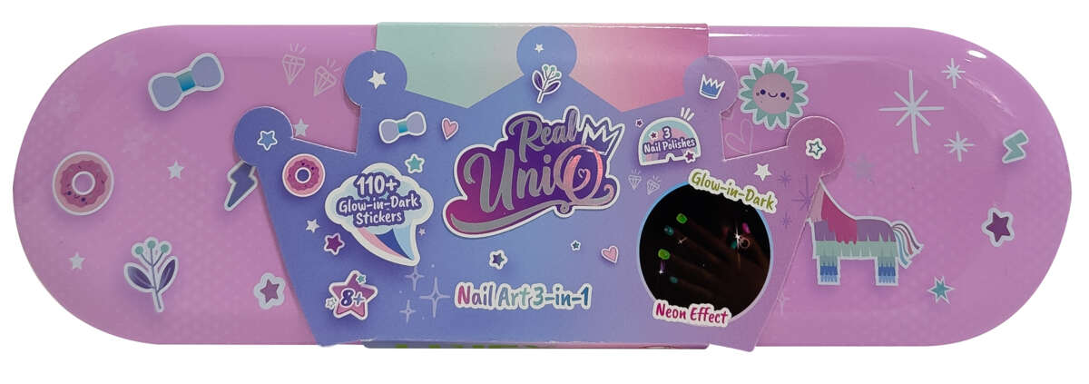 Real UniQ Glow in the Dark Neglekunst i metalletui