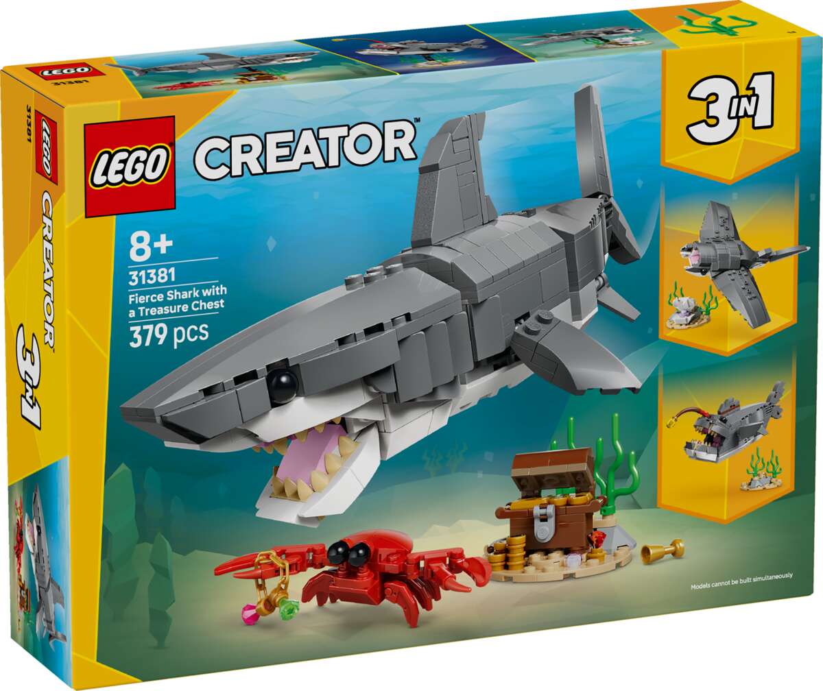 LEGO® Creator Blodtørstig hai med skattkiste 31381