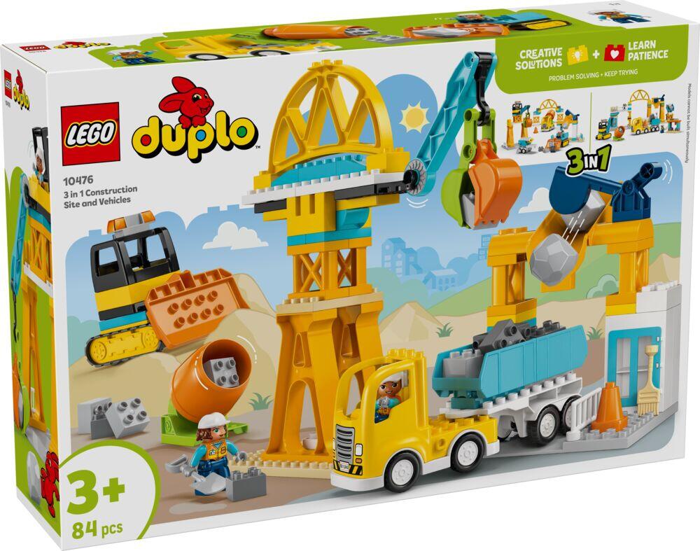 LEGO® DUPLO® Town 3-i-1 Byggeplass med anleggsmaskiner 10476
