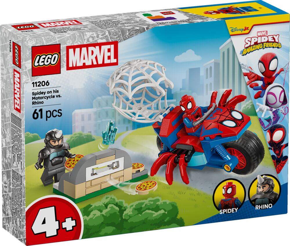LEGO® ǀ Marvel Spidey og hans fantastiske venner Spidey på motorsykkel mot Rhino 11206