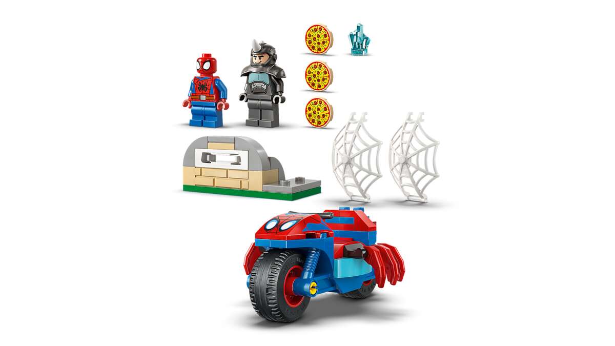 LEGO® ǀ Marvel Spidey og hans fantastiske venner Spidey på motorsykkel mot Rhino 11206