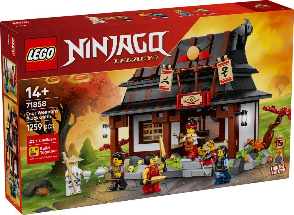 LEGO® NINJAGO® 15-årsjubileumssett med 4 våpen-smia 71858