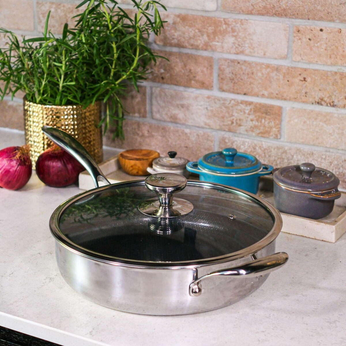 Gladkokken Hybrid sautepanne med lokk