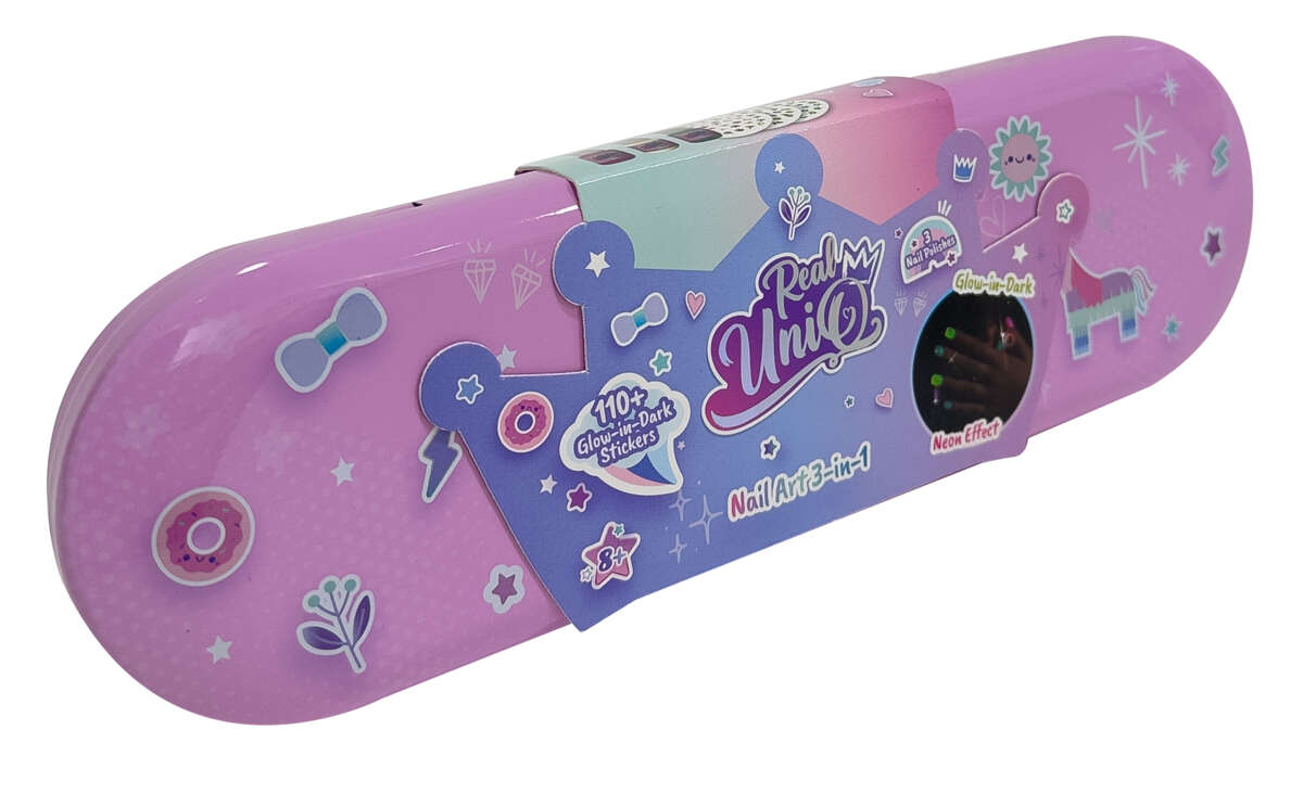 Real UniQ Glow in the Dark Neglekunst i metalletui