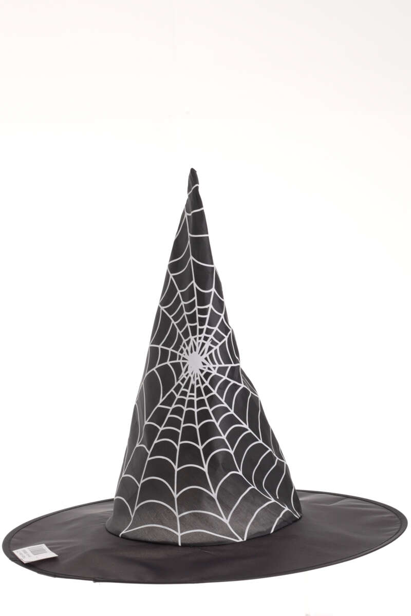 Halloween heksehatt med spindelvev