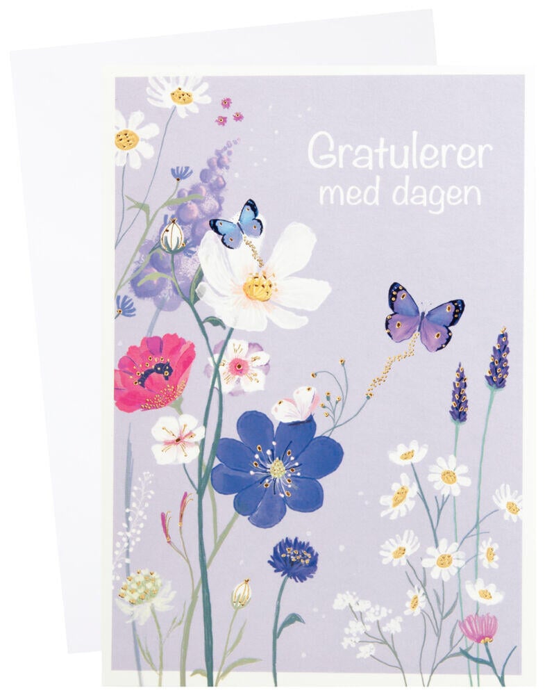 Kort Gratulerer med dagen Sommerblomster
