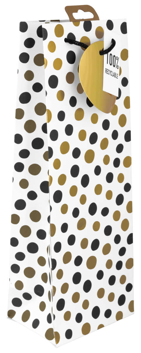 Flaskepose Hvit/prikker