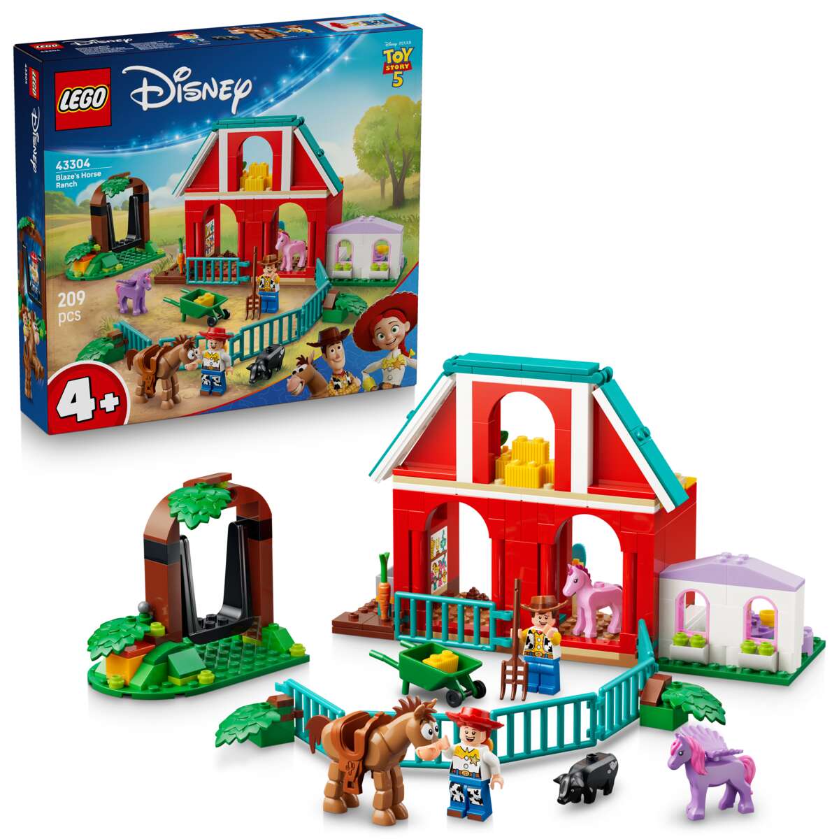 LEGO® ǀ Disney og Pixar Toy Story 5 Blazes hestegård 43304