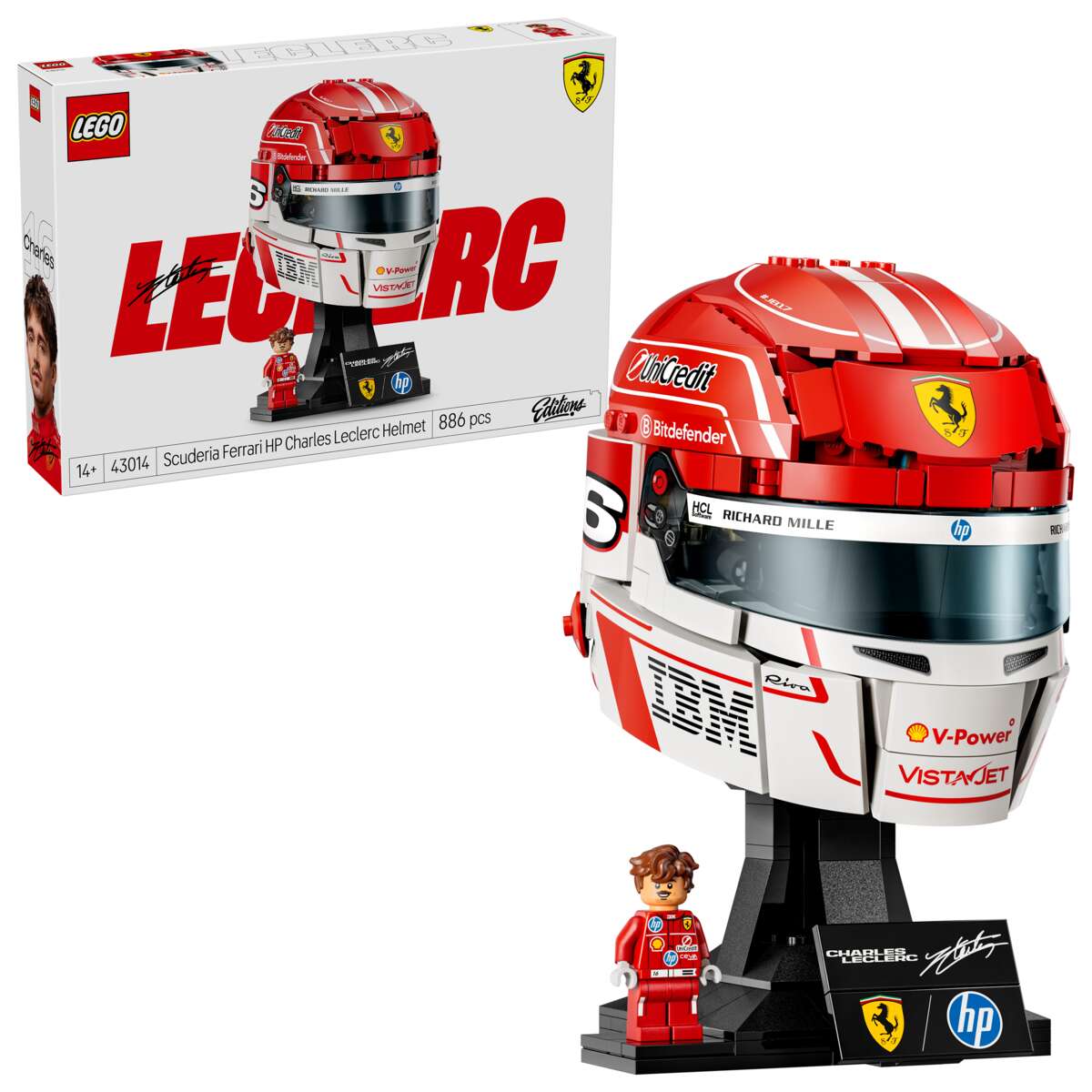 LEGO® Editions Formula 1 Scuderia Ferrari HP Charles Leclerc hjelm 43014