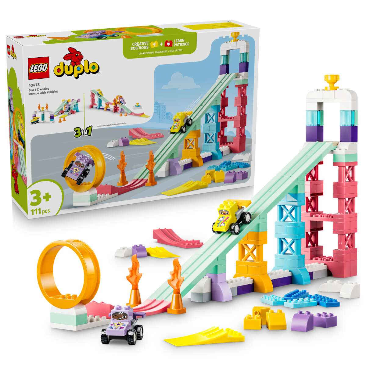 LEGO® DUPLO® Town 3-i-1 Kreative ramper med biler 10478