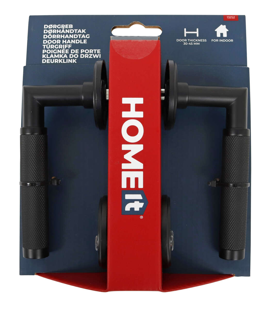 HOME It® dørhåndtak riflet L-grep, 19 mm