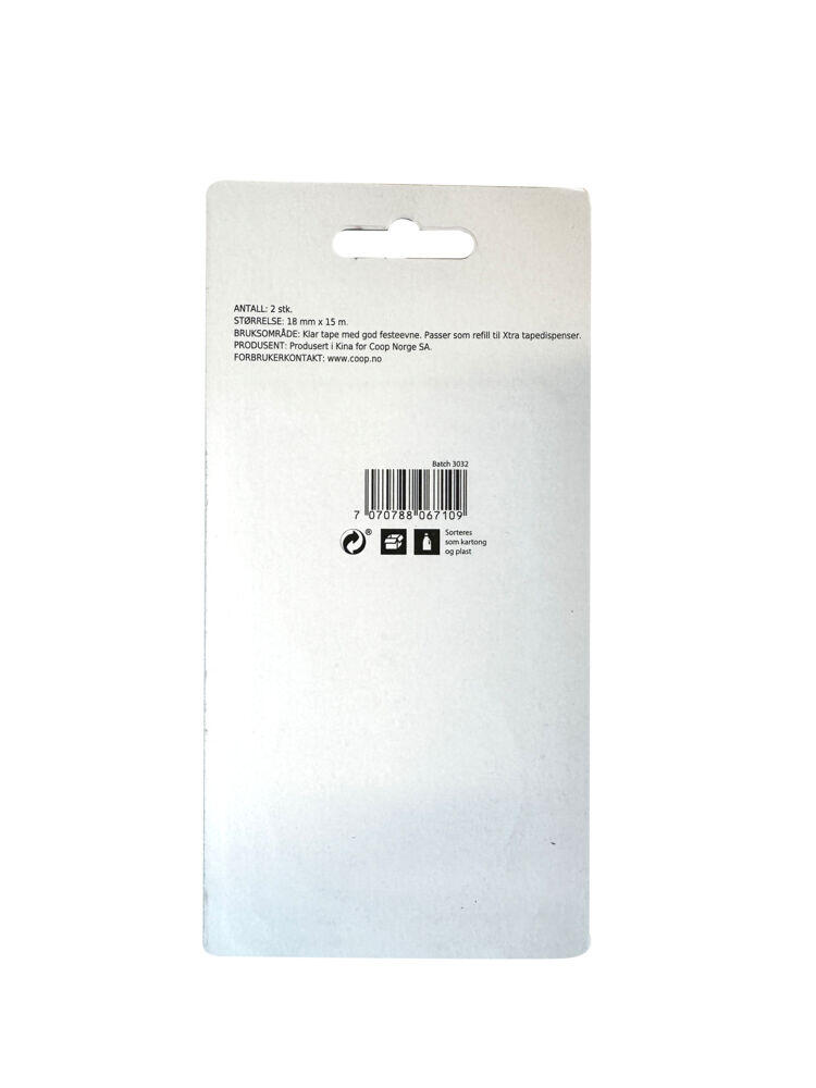 Xtra tape klar refill 2 pk