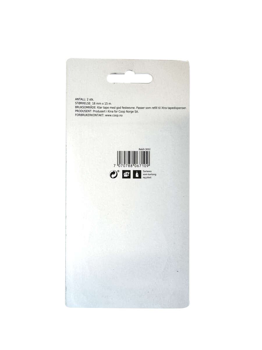 Xtra tape klar refill 2 pk