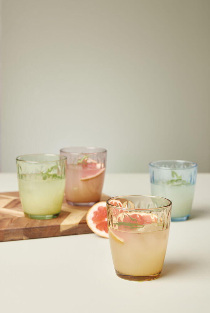 Aida Mosaic fargede vannglas 4pk