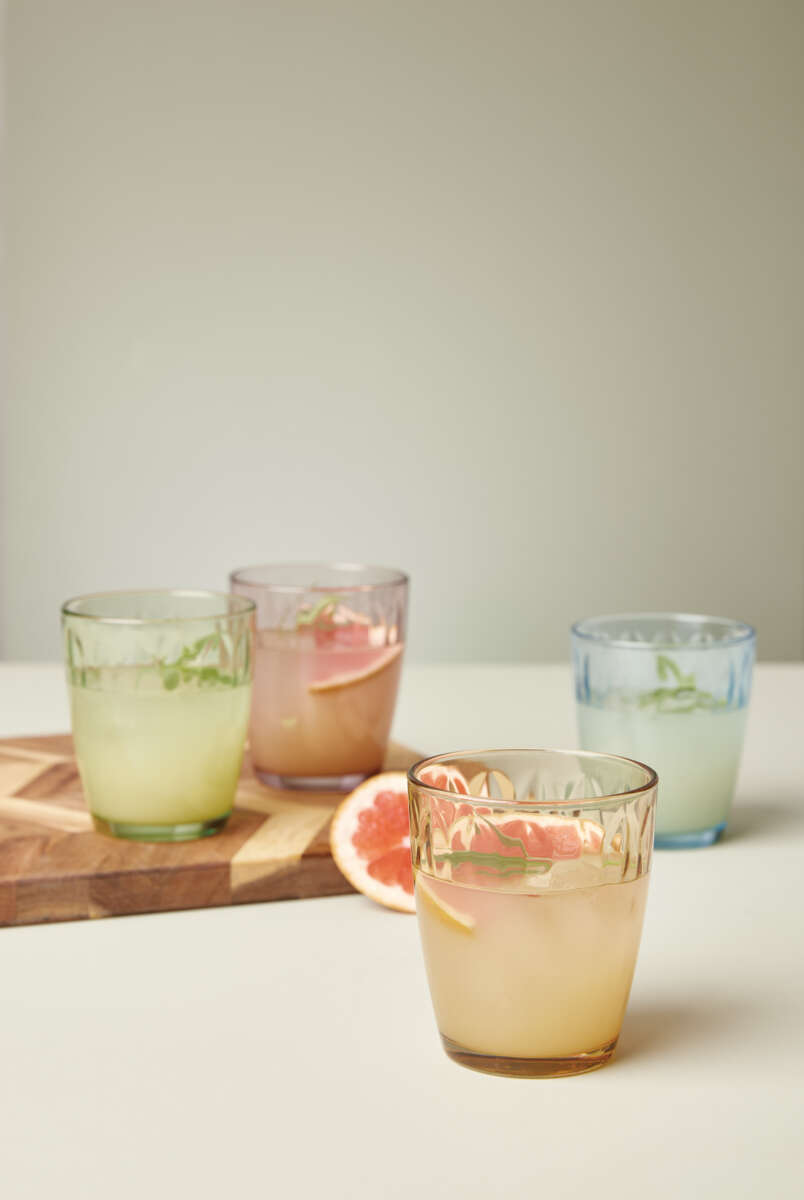 Aida Mosaic fargede vannglas 4pk