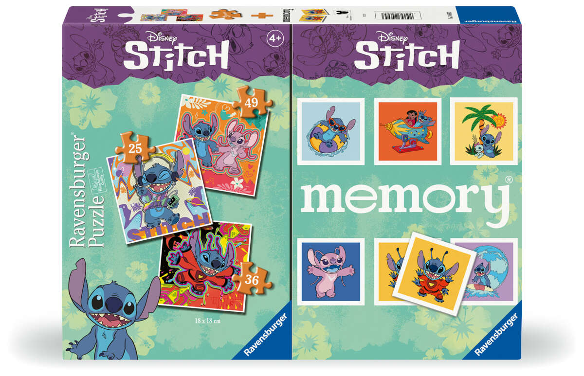 Disney Stitch 3 puslespill + Memory®-spill