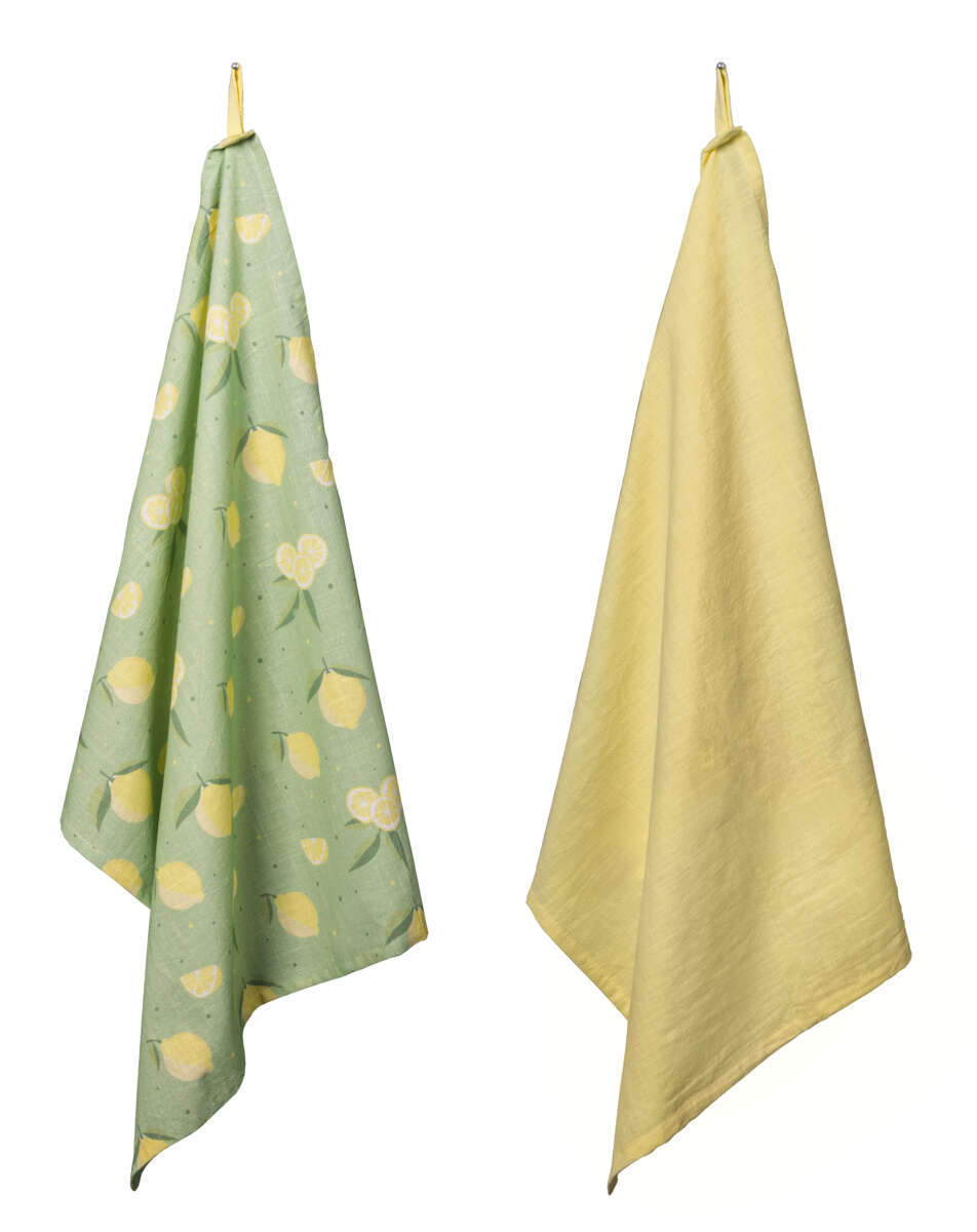 Kjøkkenhåndkle Sitron 2 pk