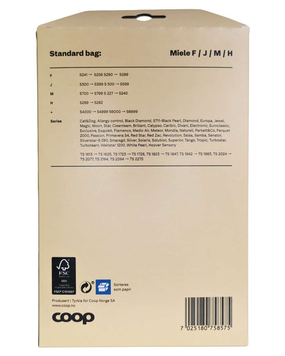 Coop MI støvsugerposer 4-pk til Miele