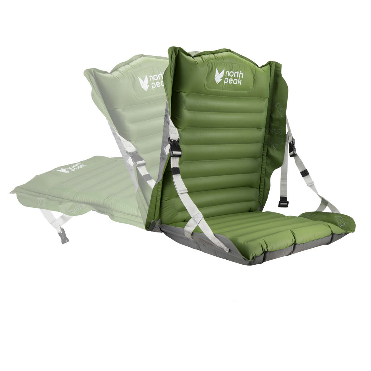 Northpeak oppblåsbart sitteunderlag m/rygg