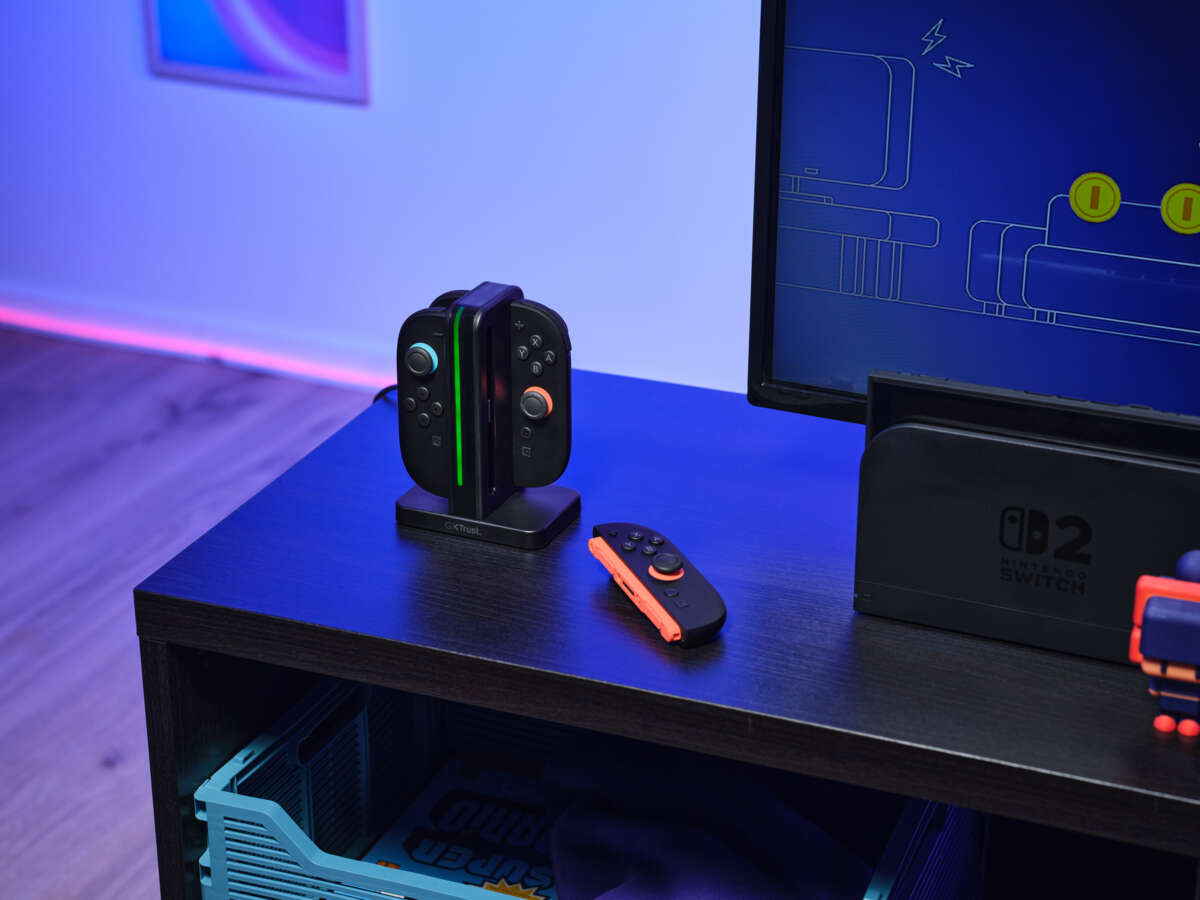 Trust GXT1256 4-i-1 ladestasjon for Nintendo Switch™ Joy-Con™ 2