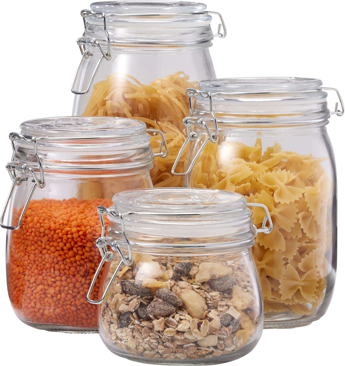 Glasskrukker 4 pk med lokk