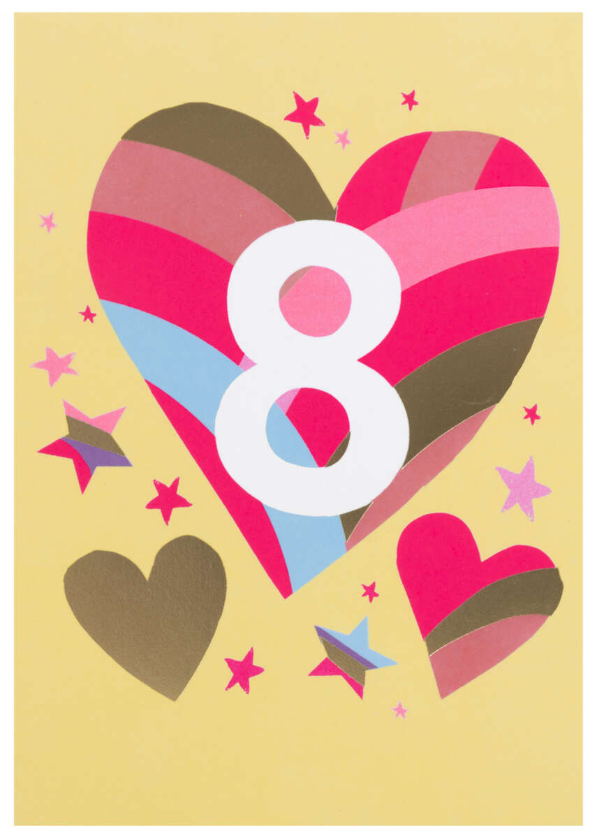 Kort Gratulerer med dagen 8 år