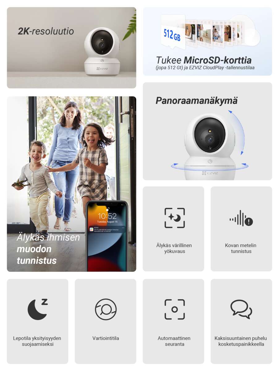 EZVIZ H6c 2K Innendørs Wi-Fi Kamera