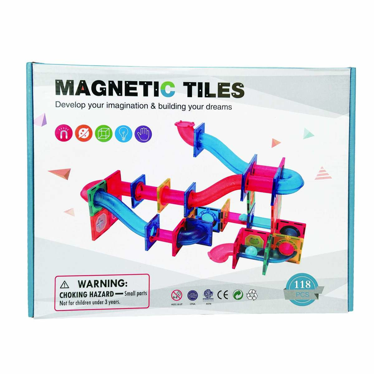 Magnetic Tiles kulebane byggesett