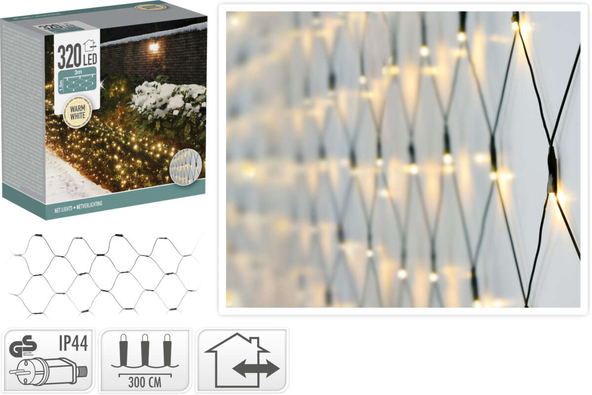Lysnett, 320 varm hvit LED