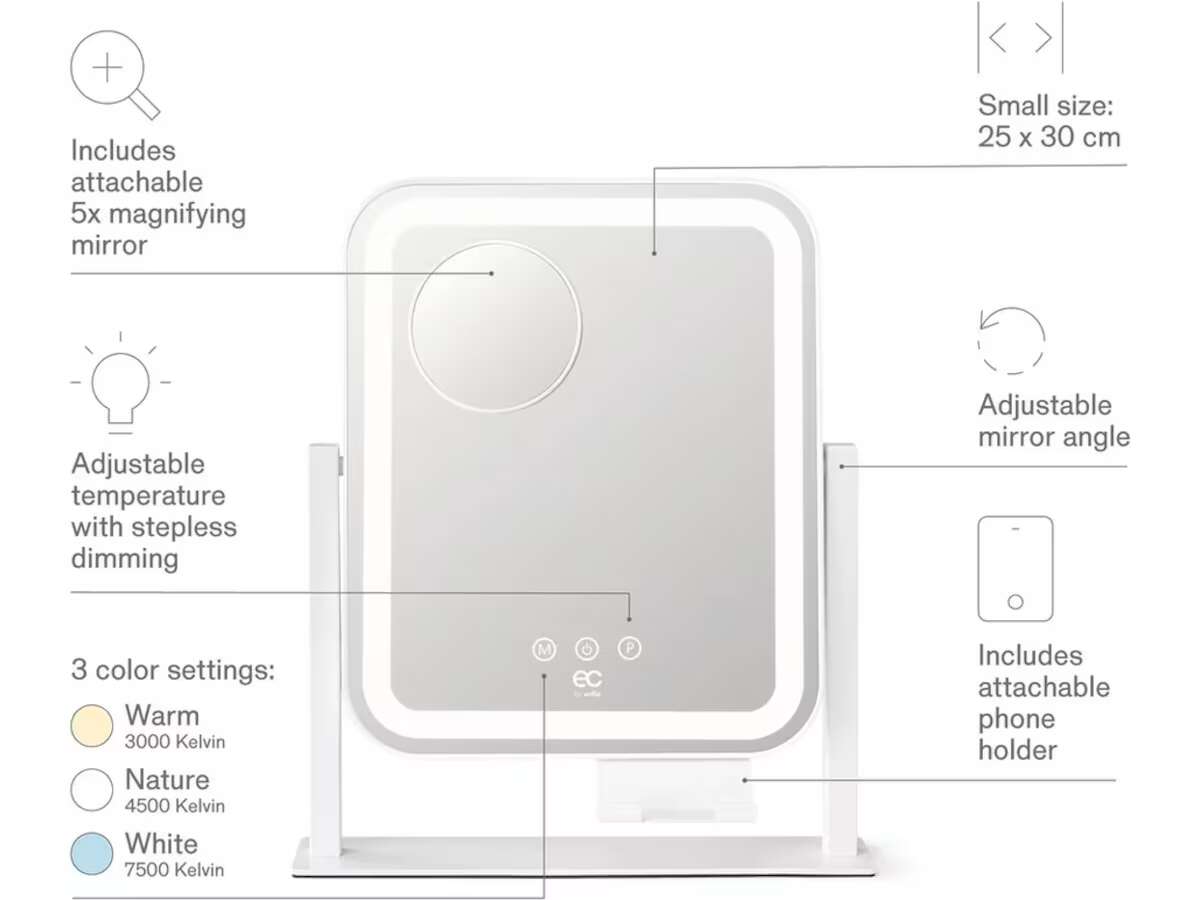 EC by Wilfa Glowing MI4W-D25 sminkespeil
