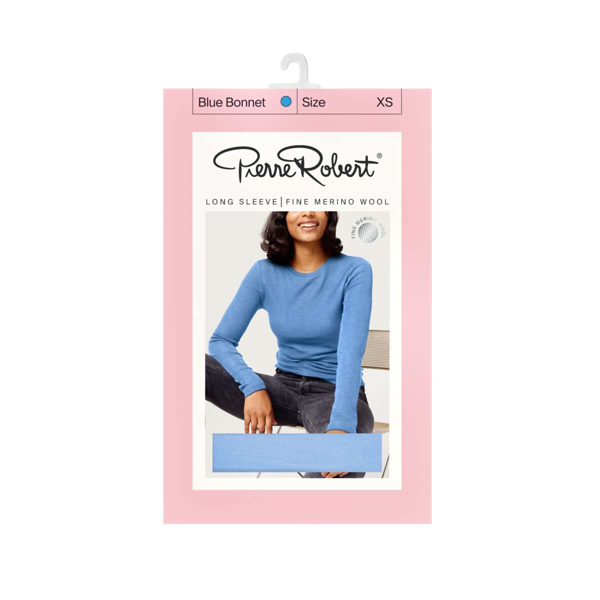 Pierre Robert Wool Long Sleeve Blue Bonnet