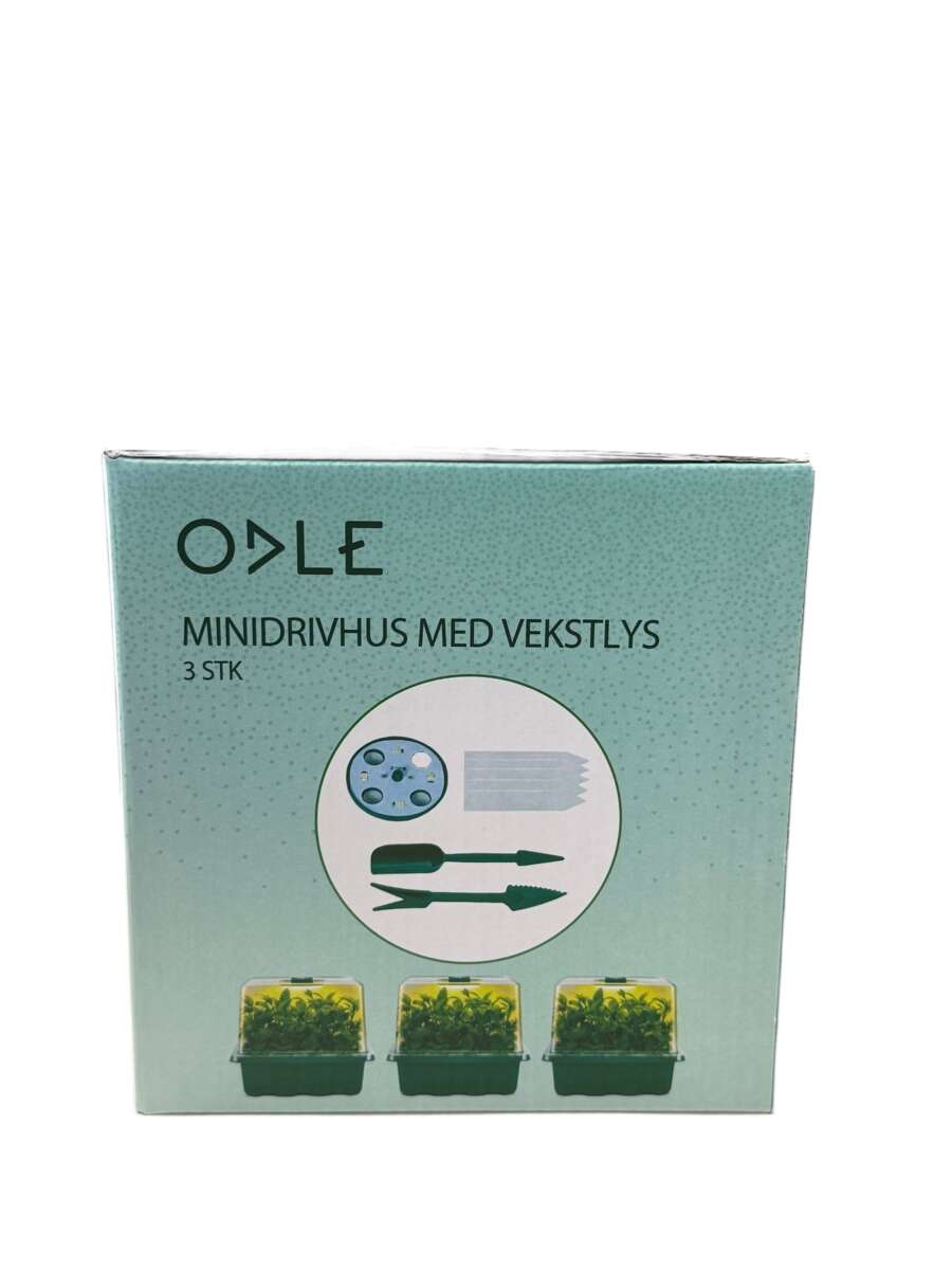 Odle minidrivhus med LED-lys 3-pk
