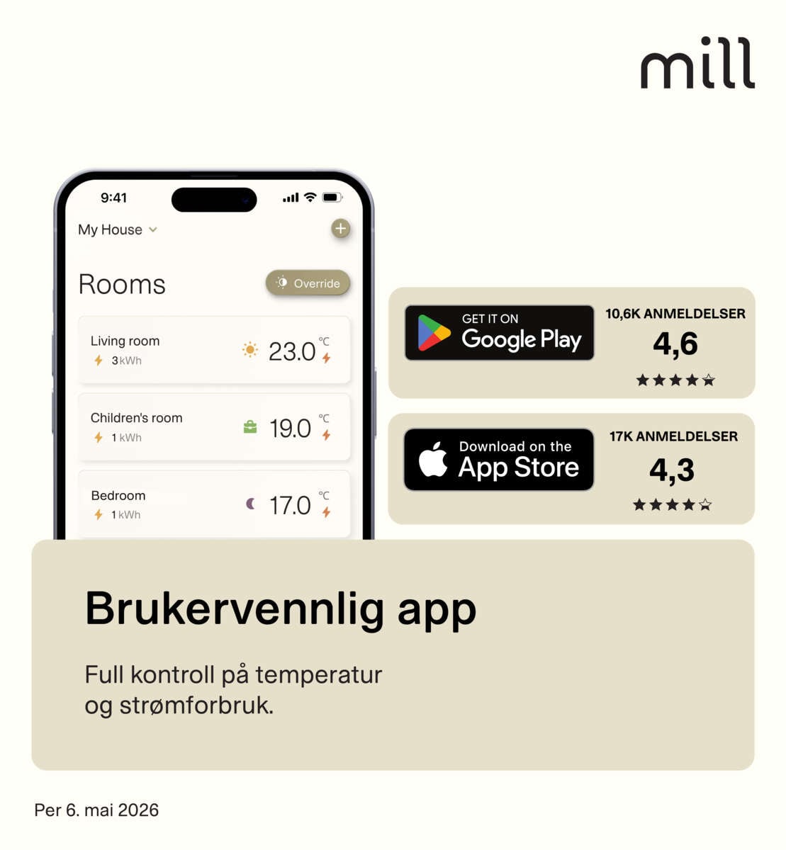 Mill Gentle Air WiFi Gen 3 1500W oljeovn
