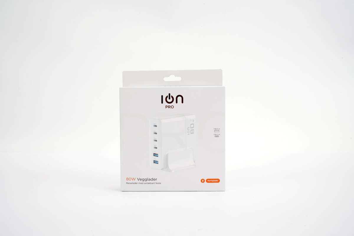 ION Pro UC136 80W GaN-lader med 6 porter