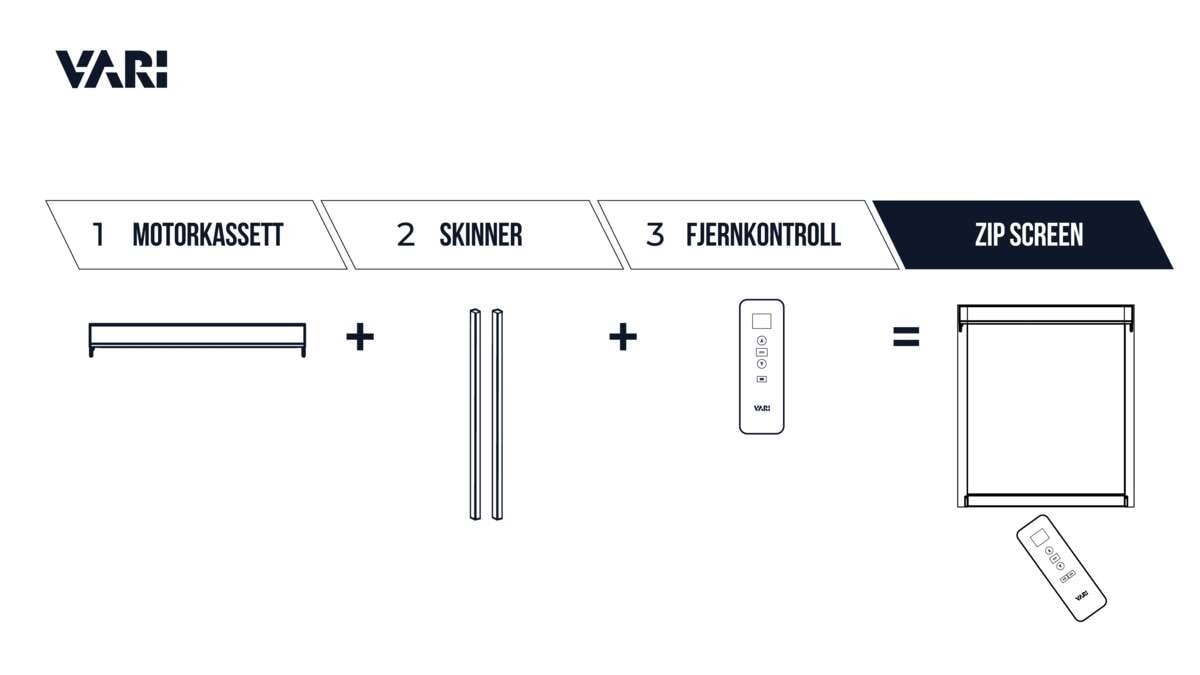 Vari Zip screen 16 fjernkontroll