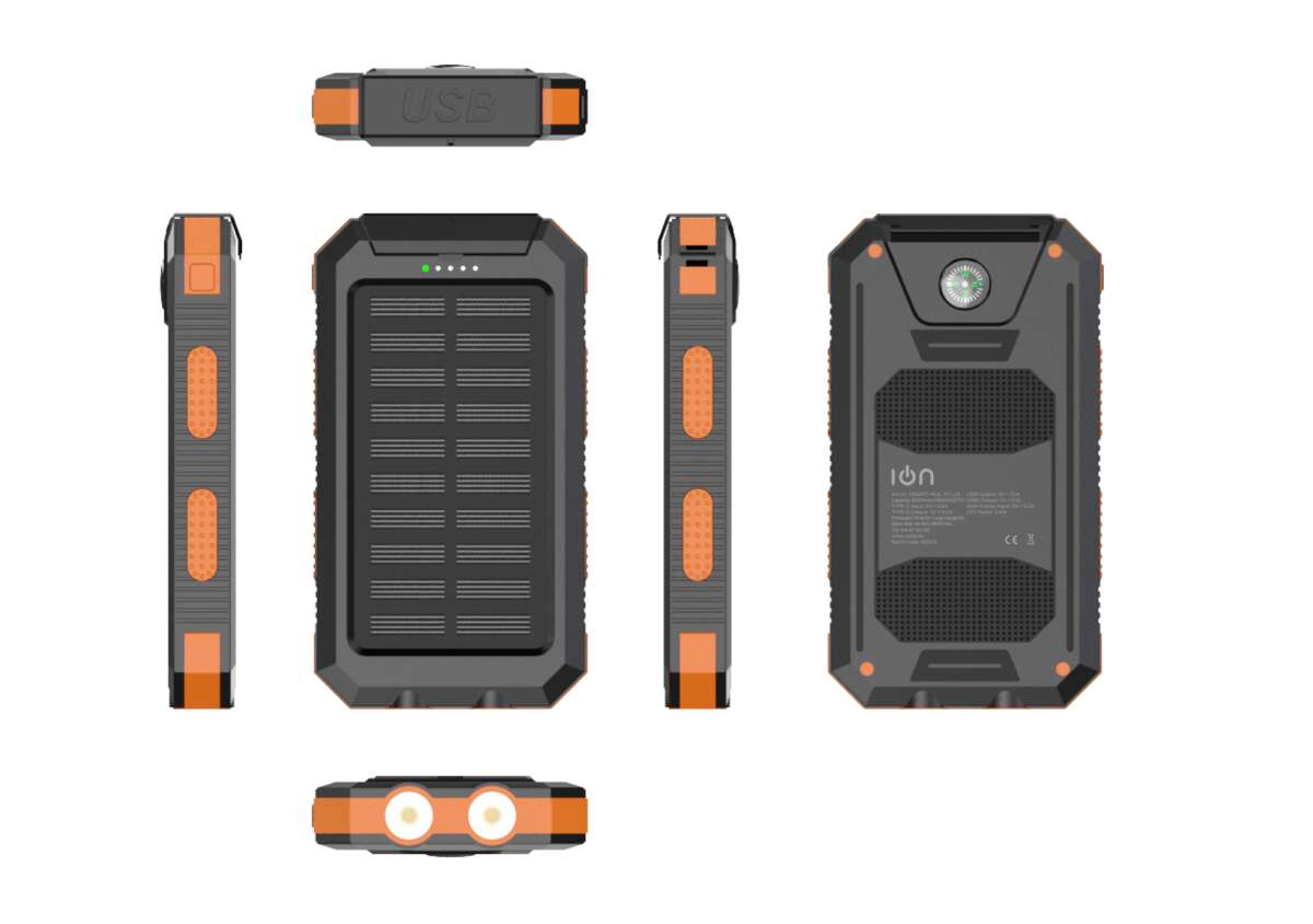 ION HT-L01 solcelle-powerbank 8000 mAh