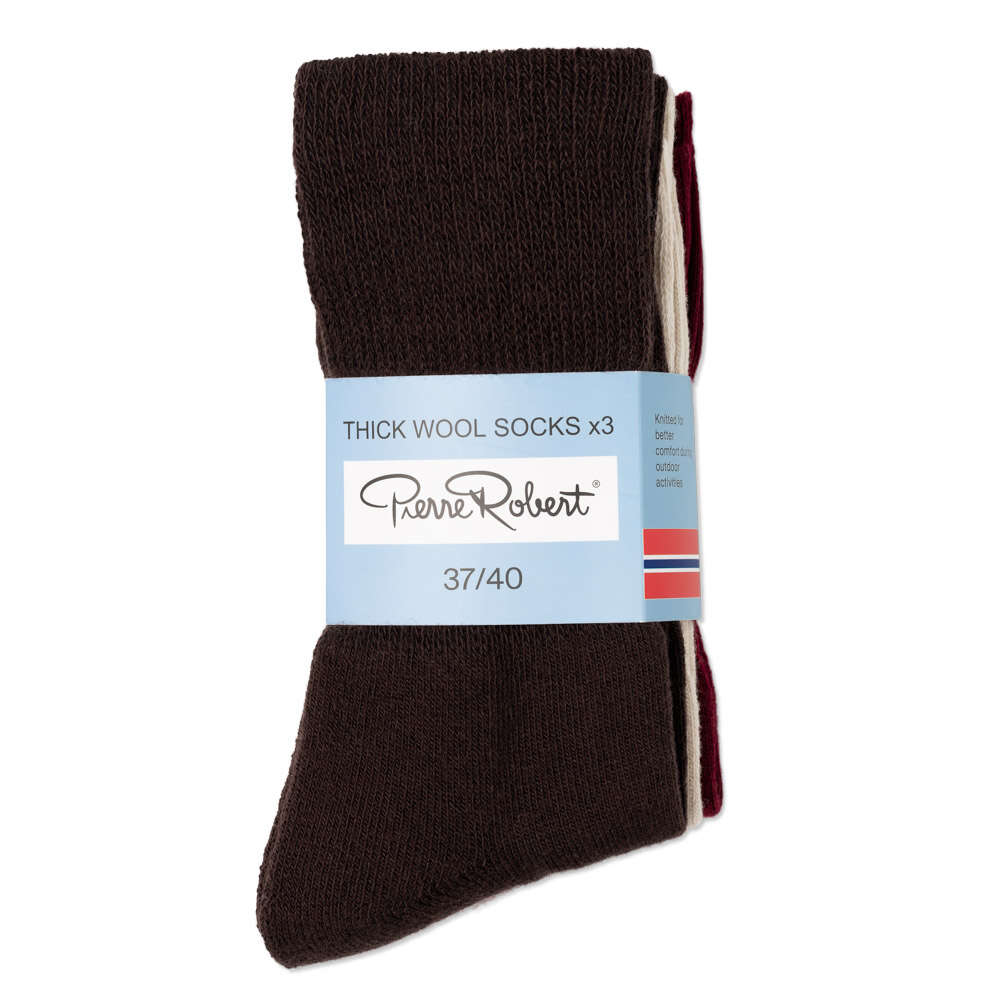 Pierre Robert tykk ullsokk 3-pk dame