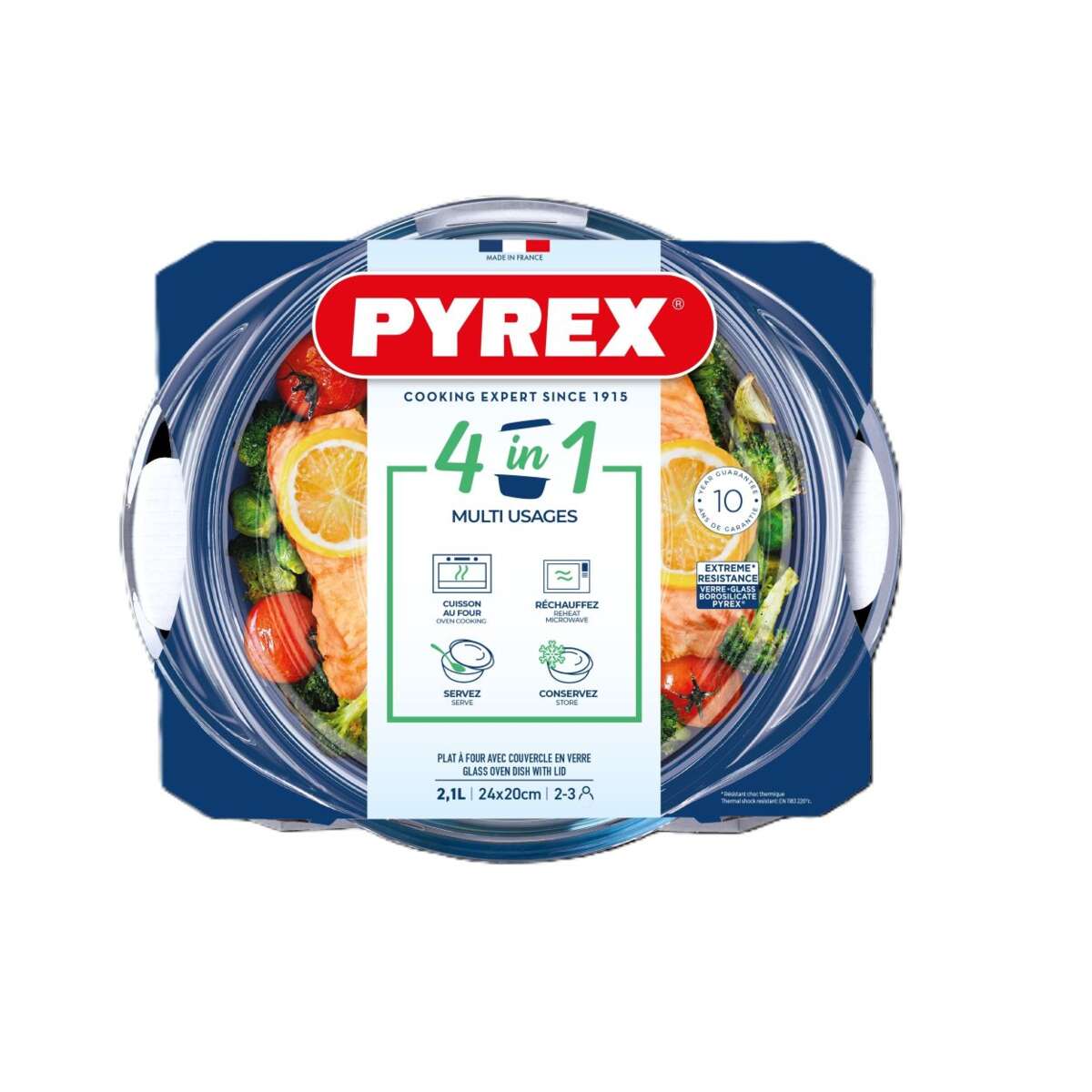 Pyrex 4in1 4in1 ildfast form med lokk